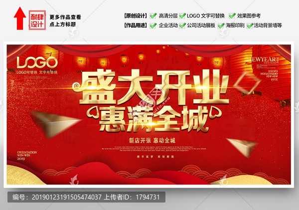 新年開工大吉海報(bào)開業(yè)展板背景