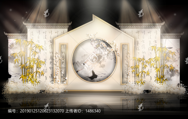 新中式婚禮迎賓區(qū)水墨婚禮