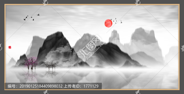 藝術(shù)裝飾抽象山水掛畫