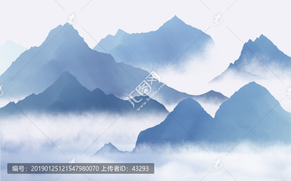 新中式水墨山水画