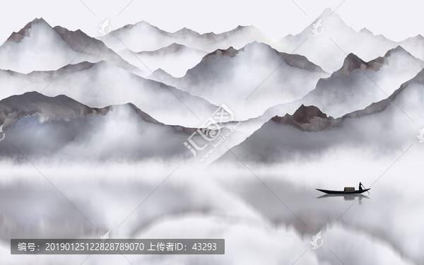 中式水墨山水畫