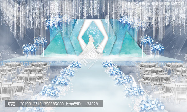 藍(lán)色水墨婚禮