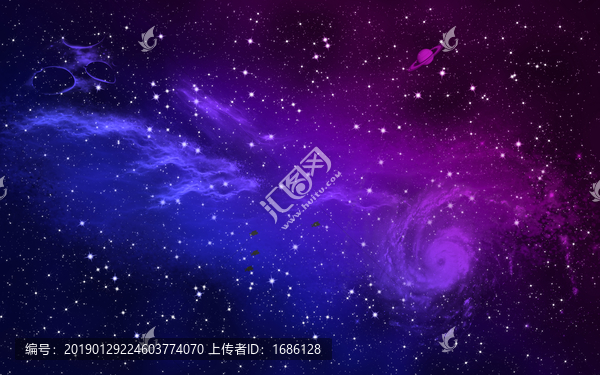 彩色星空星云宇宙