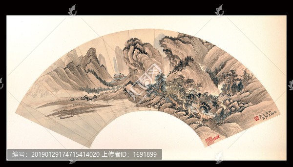 金城寫意山水扇面