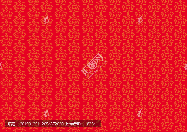 喜慶紅底黃花底紋