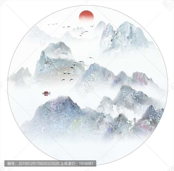 寫(xiě)意山水裝飾畫(huà)