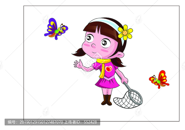 蝴蝶女孩卡通設(shè)計(jì)