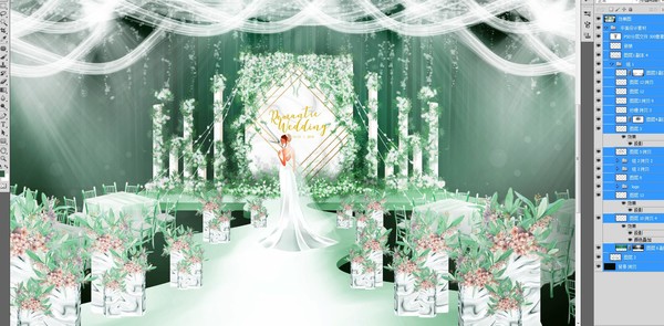 大理石绿色小清新婚礼设计