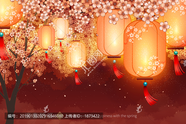典雅迎春納福新年明信片模板
