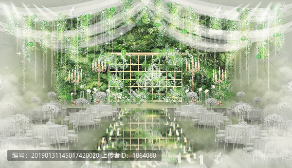 森系夢(mèng)幻白綠婚禮設(shè)計(jì)