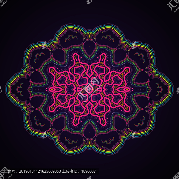 五彩橢圓抽象花紋