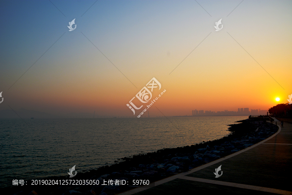 深圳湾夕阳风景