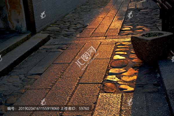 小巷道路暮色