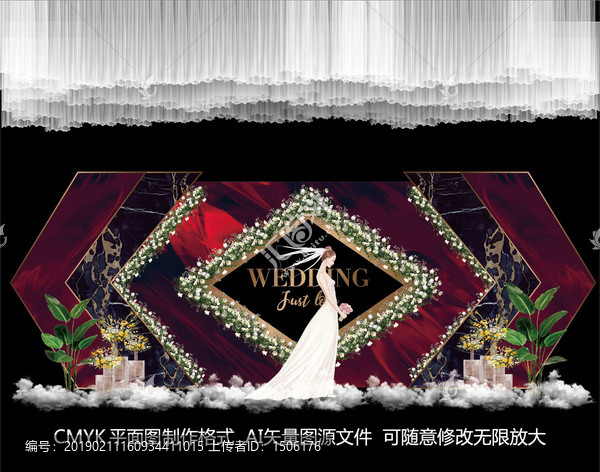 紅黑婚禮背景