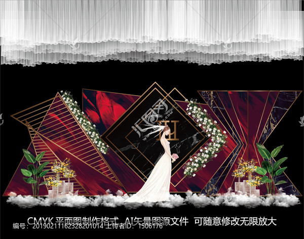 紅黑婚禮背景