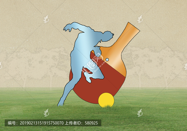 乒乓球雕塑