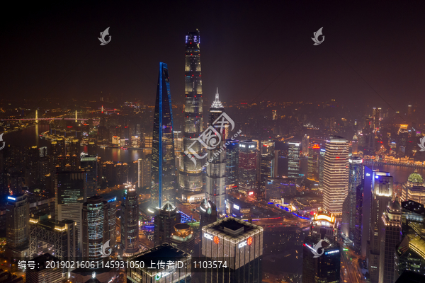 航拍上海摩天大楼夜景70