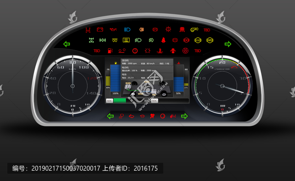 商用车液晶仪表分层效果图
