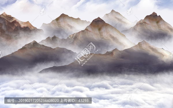 新中式抽象意境山水畫(huà)