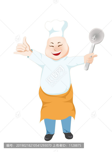 胖廚師手繪卡通形象