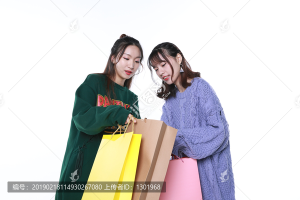 年轻的购物女性摄影图片