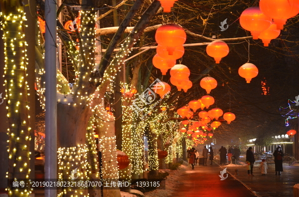 春节街夜景道