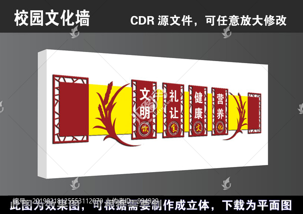 食堂學(xué)校珍惜糧食安全文化墻展板