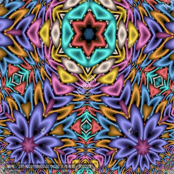 五彩立體花紋背景