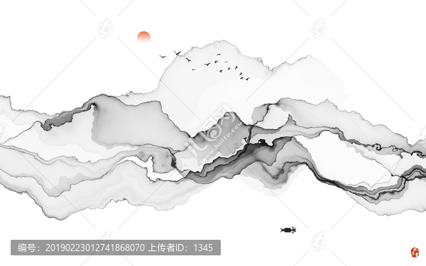 抽象水墨裝飾畫(huà)意境山水畫(huà)