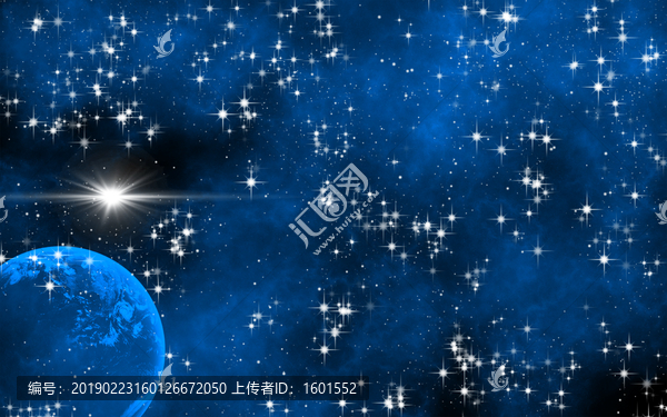 高清蓝色的宇宙星空装饰画