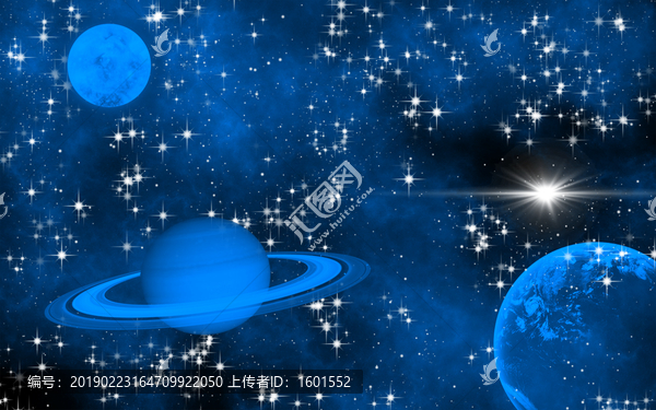 高清藍(lán)色的宇宙星空裝飾畫