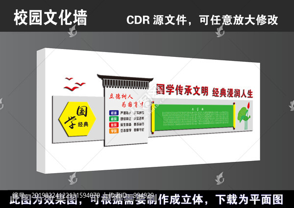 学校国学经典文化墙宣传栏展板