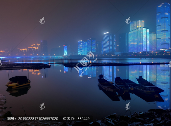 福州江濱夜景金融街CBD夜景