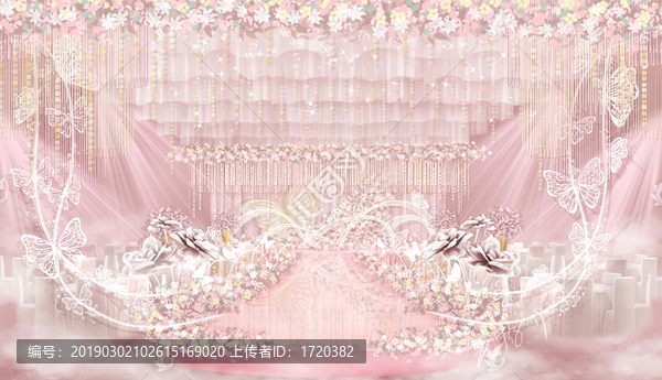 粉色浪漫婚礼舞台设计粉色舞台