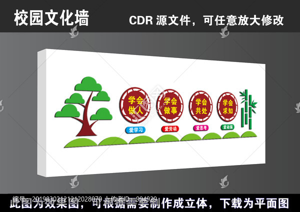 校园四个学会形象造型文化墙展板