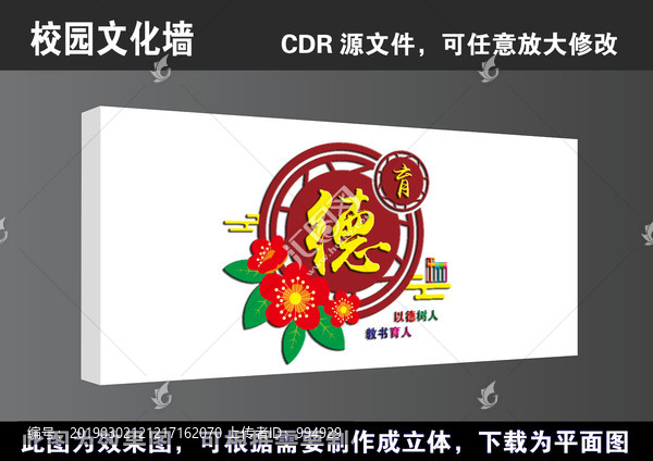 校園師德立體形象造型文化墻展板