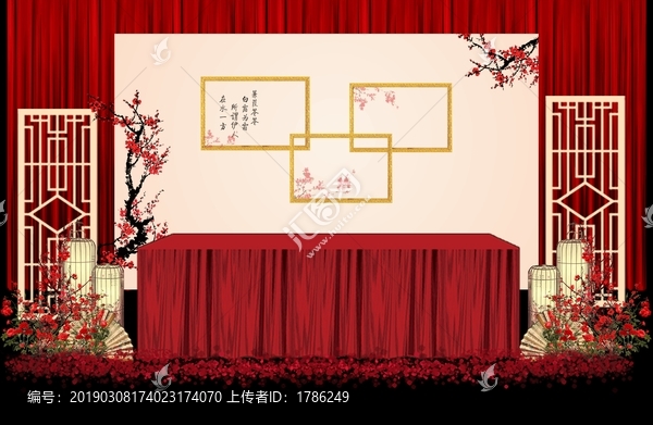 紅色中式婚禮背景