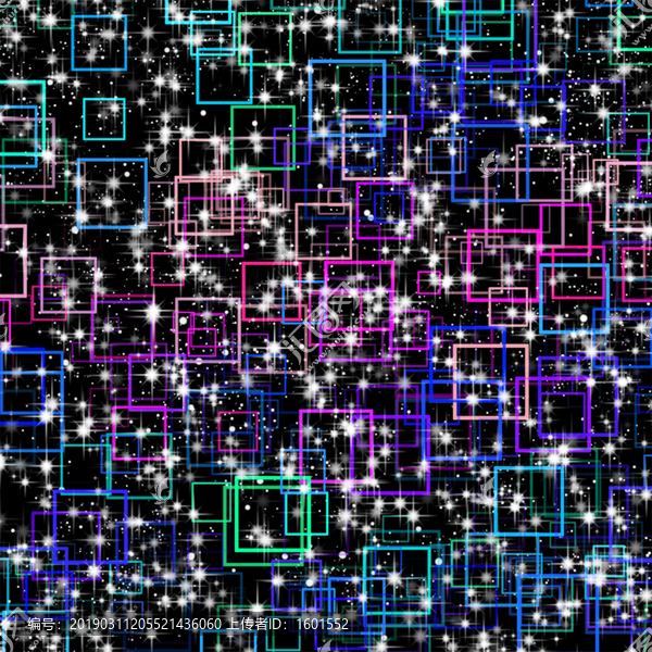 正方形边框圆圈星空图