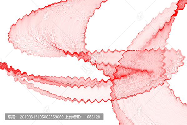 红色波纹室内装饰画