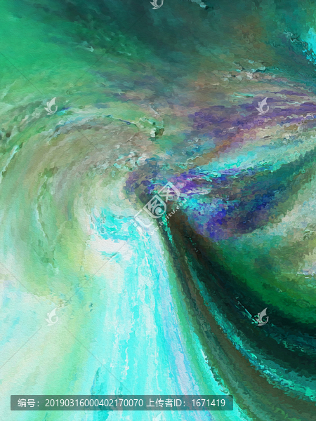 豎版抽象大氣唯美意境油畫裝飾畫