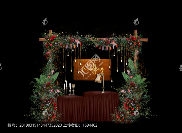 美式鄉(xiāng)村木紋婚禮合影區(qū)展示區(qū)