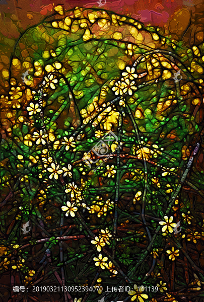 迎春花油畫