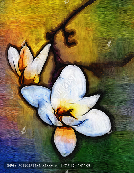 玉蘭花油畫