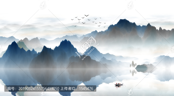 中式水墨山水畫