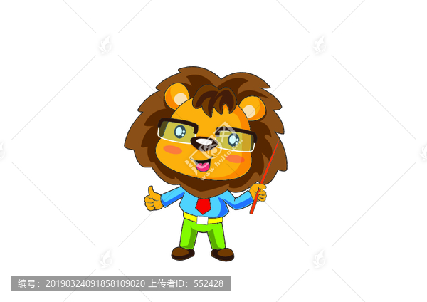 眼鏡獅矢量卡通