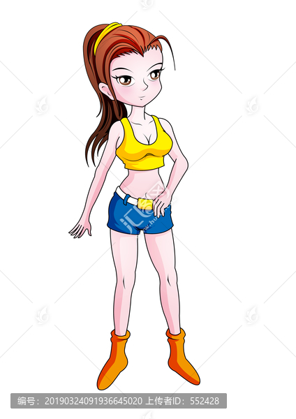 運動美女卡通