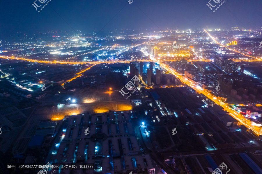 航拍徐州市城市夜景
