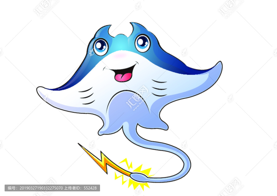 電鰩魚矢量卡通