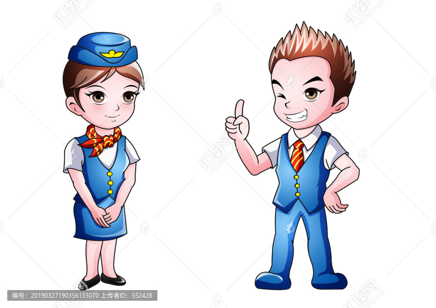 航空服務(wù)人物卡通