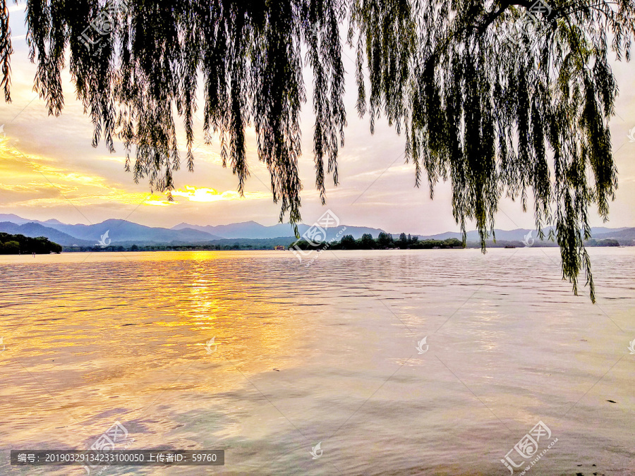 杭州西湖暮色